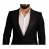 Giacca blazer con cappotto slim fit in lana nera - IT48 - M