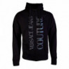 Felpa con zip in cotone nero - XL