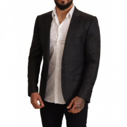Giacca blazer slim fit in lana a quadri grigi - IT48 - M