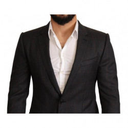 Giacca blazer slim fit in lana a quadri grigi - IT48 - M
