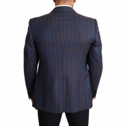 Giacca blazer slim fit in lana a righe blu - IT54 - XL