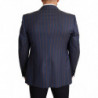 Giacca blazer slim fit in lana a righe blu - IT54 - XL