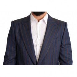 Giacca blazer slim fit in lana a righe blu - IT54 - XL