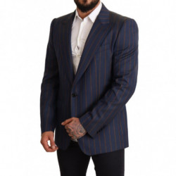 Giacca blazer slim fit in lana a righe blu - IT54 - XL