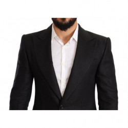 Blazer da giacca slim fit in lino nero - IT48 - M