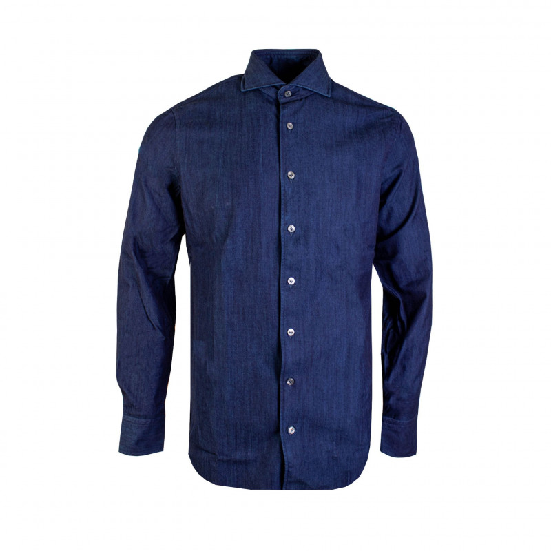 Camicia vestibilità classica in denim blu - 39