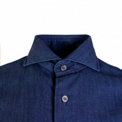 Camicia vestibilità classica in denim blu - 39