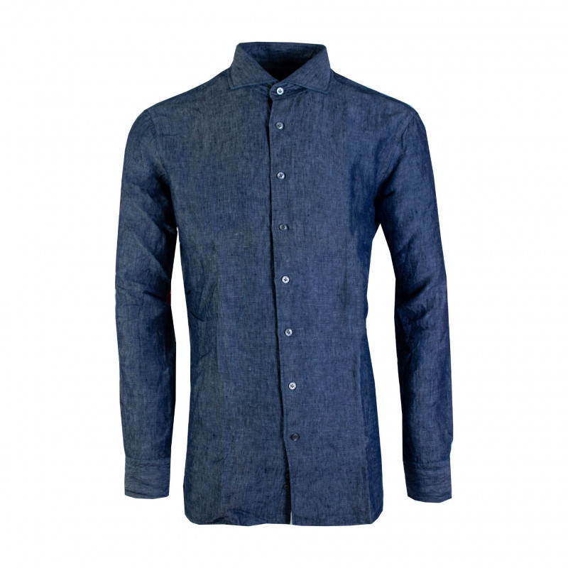 Camicia in lino effetto denim - 42