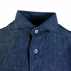 Camicia in lino effetto denim - 42
