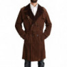Giacca da uomo trench lungo in pelle marrone - IT48 - M