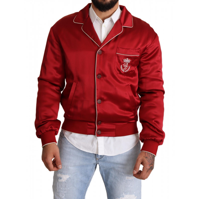 Giubbotto bomber con logo DG in seta rossa - IT48 - M