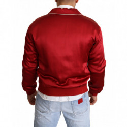 Giubbotto bomber con logo DG in seta rossa - IT48 - M