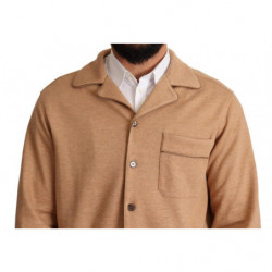 Giacca cappotto con colletto in cotone marrone - IT40 - M