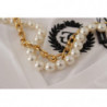 Top T-shirt con scollo impreziosito da collana bianca - IT40-S