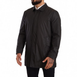Giacca trench da uomo in poliestere nero - IT50 - L
