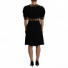 Abito al ginocchio a trapezio leopardato nero - IT38-XS
