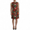 Abito al ginocchio in cotone geranio multicolore - IT36-XXS