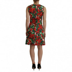 Abito al ginocchio in cotone geranio multicolore - IT36-XXS