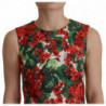 Abito al ginocchio in cotone geranio multicolore - IT36-XXS