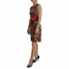 Abito al ginocchio in cotone geranio multicolore - IT36-XXS