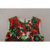 Abito al ginocchio in cotone geranio multicolore - IT36-XXS