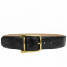 Cintura Gucci da donna coccodrillo nero fibbia quadrata dorata - 10