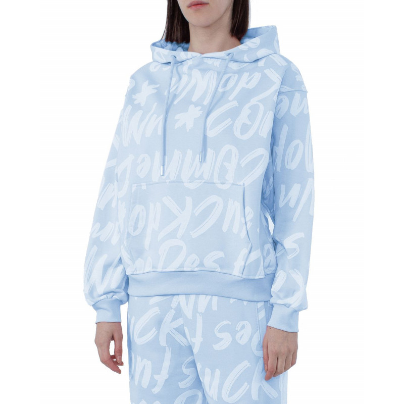 Maglione in cotone azzurro - S