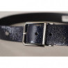 Cintura fibbia logo argento vernice vernice blu - 90 CM / 36 INCHES