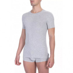 T-shirt in cotone grigio - L