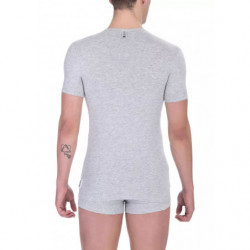 T-shirt in cotone grigio - L
