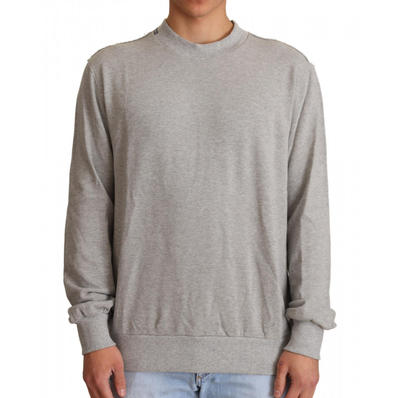 Maglione pullover girocollo in cotone grigio - IT50 - L