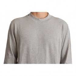 Maglione pullover girocollo in cotone grigio - IT50 - L