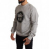 Maglione in cotone con stampa Crown King grigio - IT44 - XS