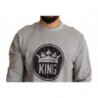 Maglione in cotone con stampa Crown King grigio - IT44 - XS