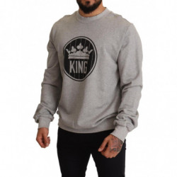 Maglione in cotone con stampa Crown King grigio - IT44 - XS
