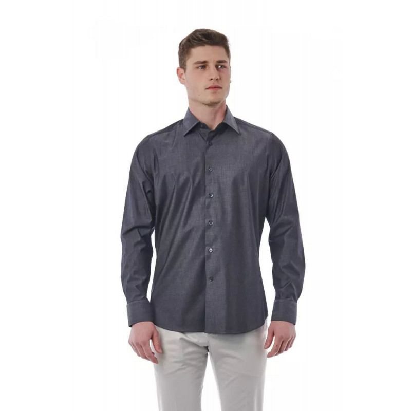Camicia in cotone grigio - 4XL