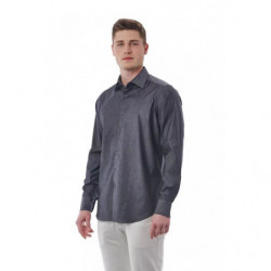 Camicia in cotone grigio - 4XL
