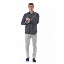 Camicia in cotone grigio - 4XL