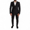 Completo in poliestere da 2 pezzi in broccato nero - IT48 - M
