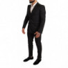 Completo in poliestere da 2 pezzi in broccato nero - IT48 - M