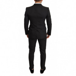 Completo in poliestere da 2 pezzi in broccato nero - IT48 - M