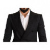 Completo in poliestere da 2 pezzi in broccato nero - IT48 - M