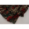 Abito abito con volant in seta con rose leopardate marroni - IT44 - L