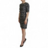Abito aderente tubino jacquard grigio nero - IT46-XL