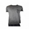 T-shirt da uomo Saint Laurent in cotone a maglia fine tinta grigia - M
