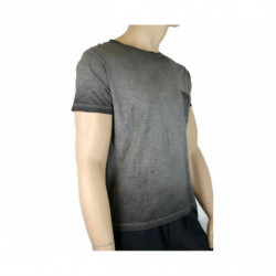 T-shirt da uomo Saint Laurent in cotone a maglia fine tinta grigia - M