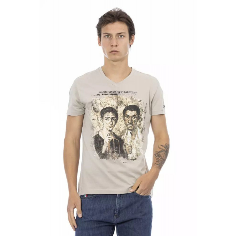 Maglietta in cotone beige - L