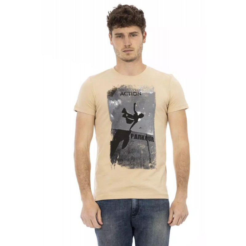 Maglietta in cotone beige - L