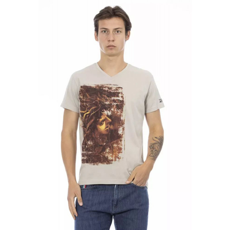 Maglietta in cotone beige - L