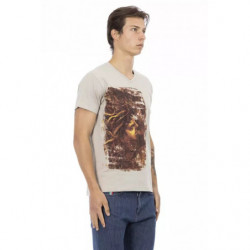 Maglietta in cotone beige - L